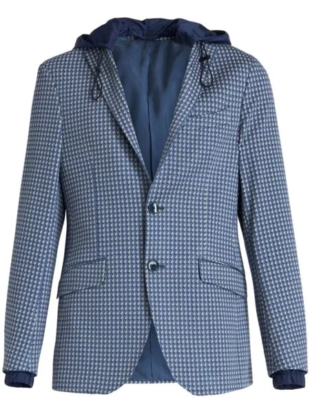 ETRO однобортный пиджак с графичным принтом, синий