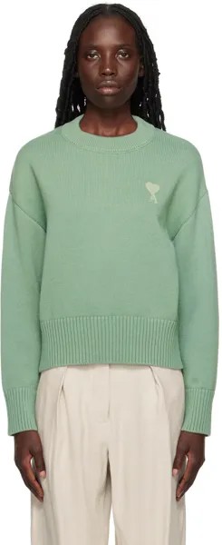 Эксклюзивный зеленый свитер AMI Alexandre Mattiussi SSENSE Ami de C?ur