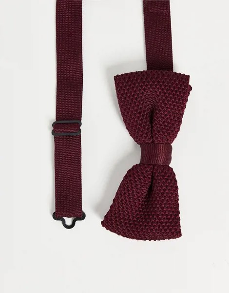 Бордовый трикотажный галстук-бабочка Twisted Tailor-Красный