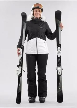 Куртка лыжная женская черно-белая 180, размер: L, цвет: Черный/Белоснежный WEDZE Х Декатлон