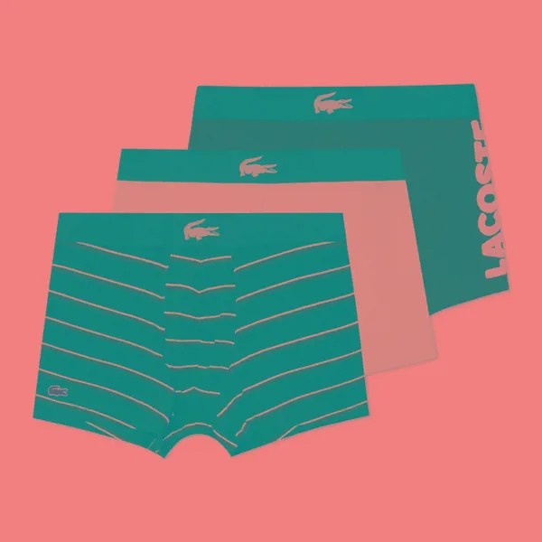 Комплект мужских трусов Lacoste 3-Pack Mismatched Trunk комбинированный, Размер L