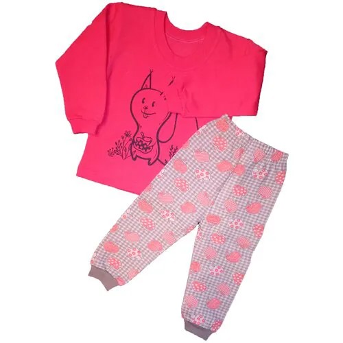 Пижама Battlekids для девочек, джемпер, брюки, размер 92, розовый
