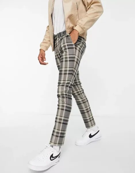 Topman – узкие, шикарные брюки в черную клетку
