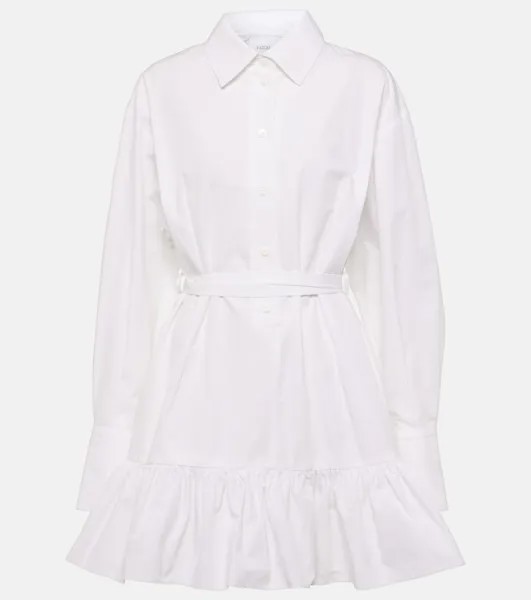 Платье-рубашка из хлопка с оборками Patou, белый