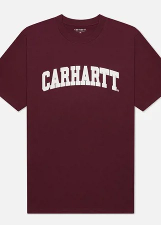 Мужская футболка Carhartt WIP S/S University, цвет бордовый, размер M