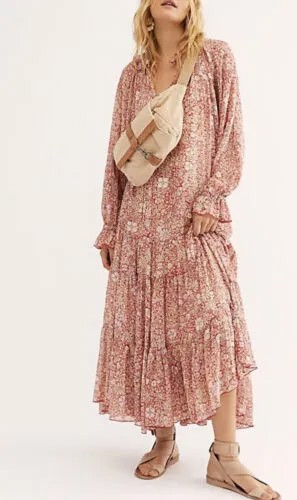 Платье макси с цветочным принтом Free People Feeling Groovy, XS, 168 долларов США ** Без комбинаций **