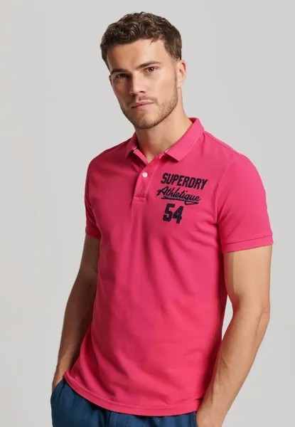 Рубашка-поло SUPERSTATE Superdry, цвет raspberry pink