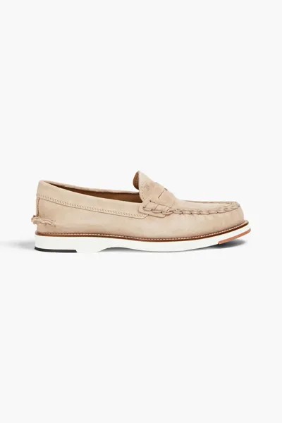 Замшевые лоферы Tod'S, бежевый