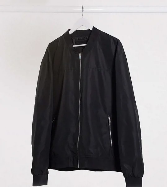 Черный бомбер River Island Big & Tall