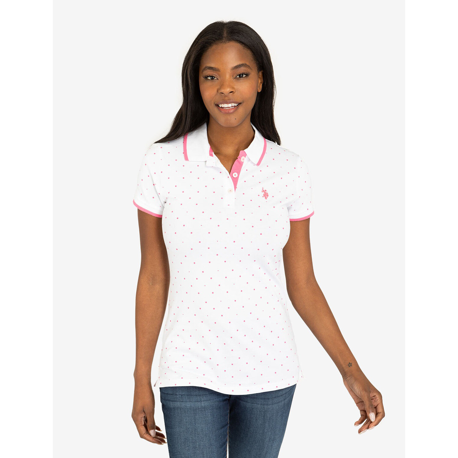 Футболка-поло U.S. Polo Assn. Dot Print, белый
