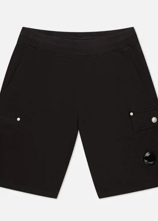 Мужские шорты C.P. Company Open End Fleece Garment Dyed Lens, цвет чёрный, размер XXL