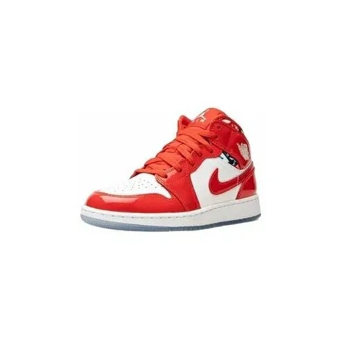 Кроссовки NIKE Air Jordan, демисезонные, баскетбольные, беговые, повседневные, натуральная кожа, размер 35.5 RU, белый, красный