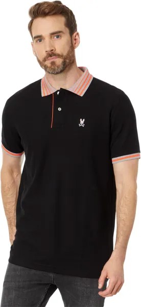 Рубашка-поло Norris Pique Polo Psycho Bunny, черный