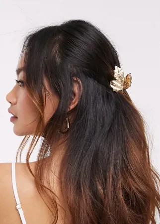 Золотистая заколка для волос с отделкой ASOS DESIGN-Золотой