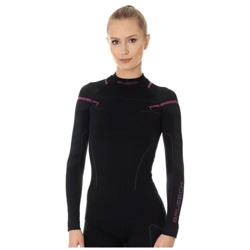 Термобелье женское Brubeck футболка с длинным рукавом THERMO NILIT HEAT черная/розовая XL