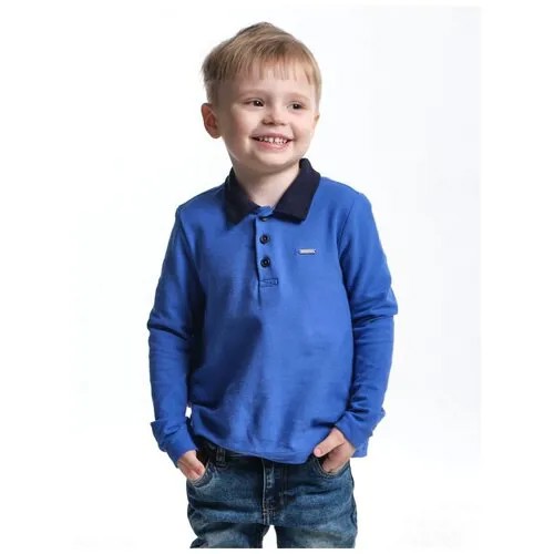 Поло Mini Maxi, хлопок, размер 98, синий