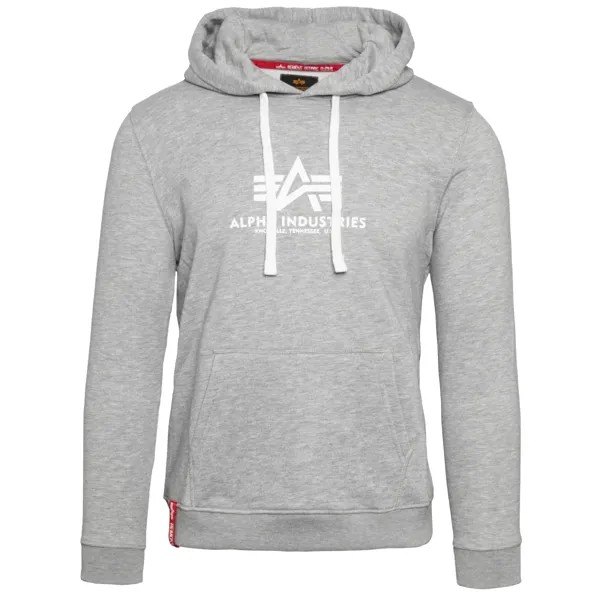 Толстовка Alpha Industries Kapuzenpullover New Basic Hoodie Wmn, серый