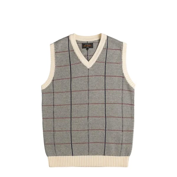Жилет Cotton Linen Vest Plaid Beams Plus, белый