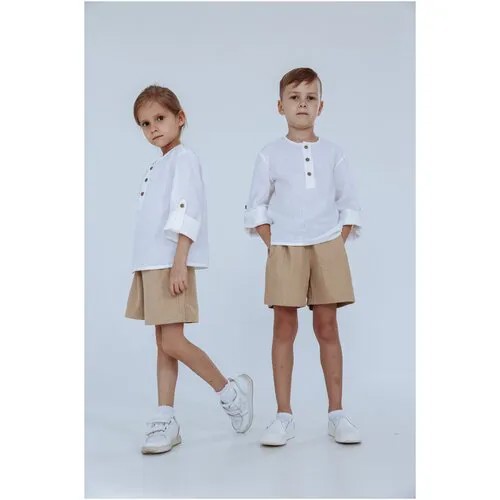 Школьная рубашка Kinfolk Clothes, размер 104, белый