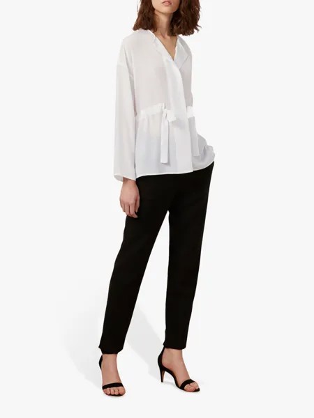 Блузка из крепа со сборкой на талии French Connection, зимний белый цвет