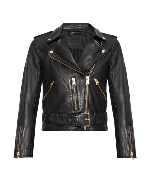 Кожаный пиджак Allsaints, черный