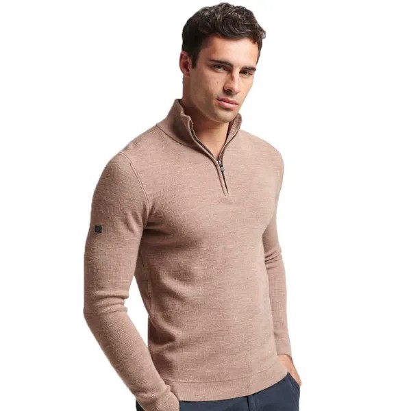 Свитер Superdry Studios Merino Henley, коричневый