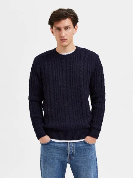 Пуловер свободного кроя Selected Homme, синий