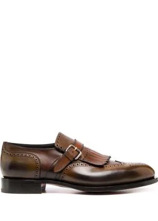 Santoni туфли монки с бахромой