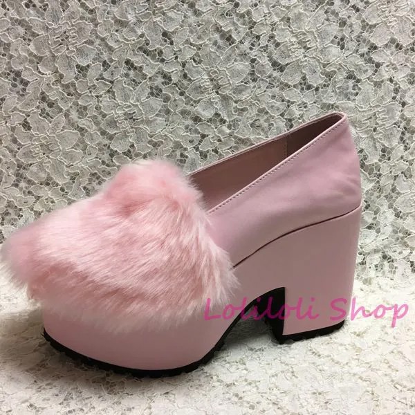 Туфли принцессы sweet lolita Loliloliyoyo antaina японский дизайн cos обувь на заказ Розовые слипоны на толстом каблуке туфли с пухом 5002n
