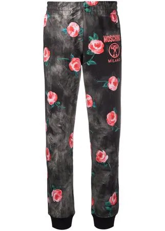 Moschino спортивные брюки с цветочным принтом