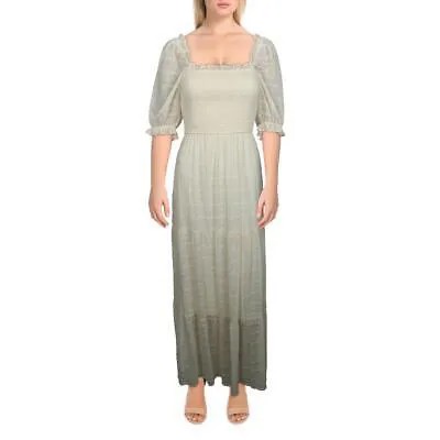 Женское бежевое длинное платье макси с открытыми плечами Moon River M BHFO 6275