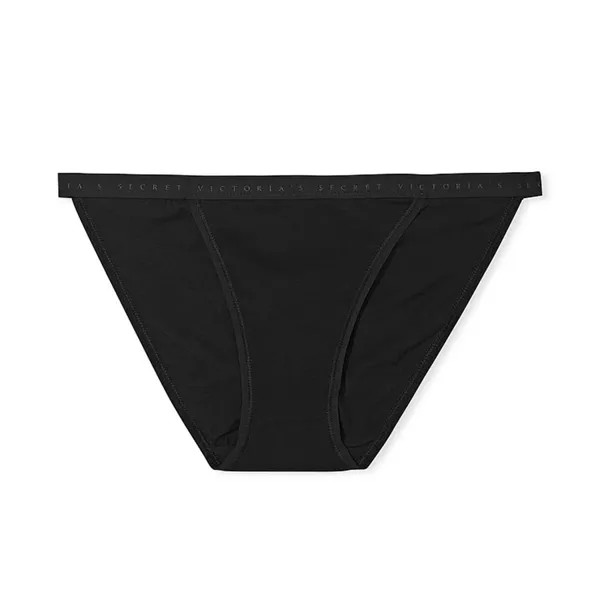 Трусы Victoria's Secret Stretch Cotton String Bikini Classic, черный