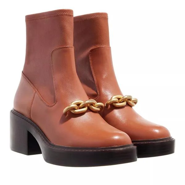 Ботинки kenna leather bootie burnished Coach, коричневый