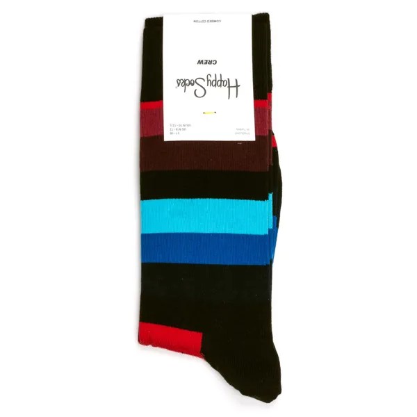 Носки унисекс Happy Socks Happy Socks Stripe Black Red разноцветные 41-46