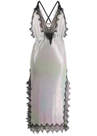 Christopher Kane сетчатое платье с кружевом