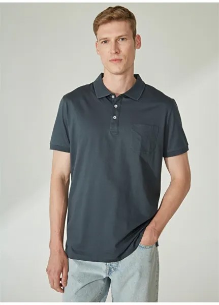 Мужская футболка с воротником-поло антрацитового цвета Beymen Business Privé