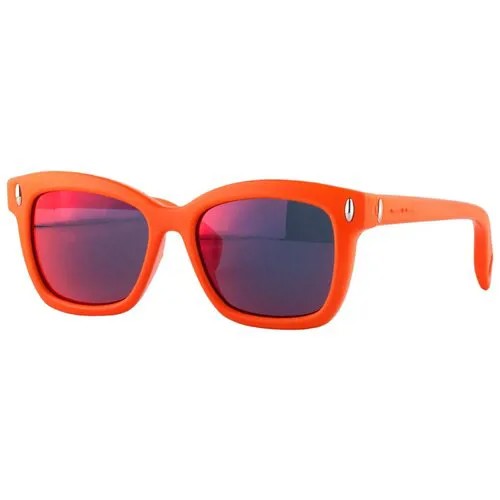 Солнцезащитные очки Italia Independent, прямоугольные, оправа: пластик, спортивные, ударопрочные, с защитой от УФ, зеркальные, оранжевый