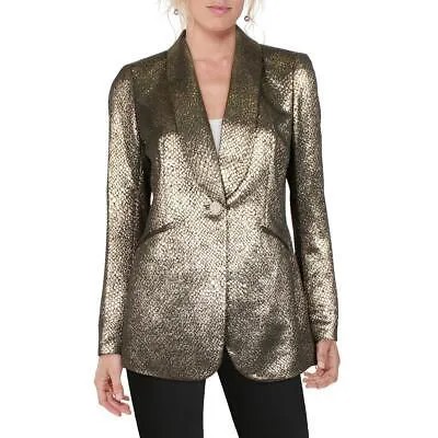 Женский золотистый текстурированный вечерний пиджак Kasper на одной пуговице S BHFO 8351