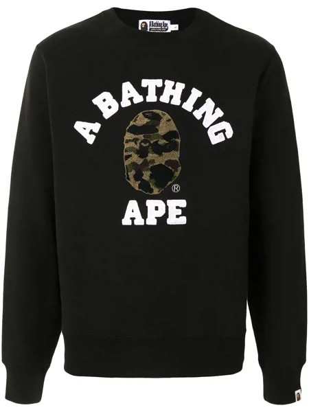 A BATHING APE® толстовка с вышитым логотипом