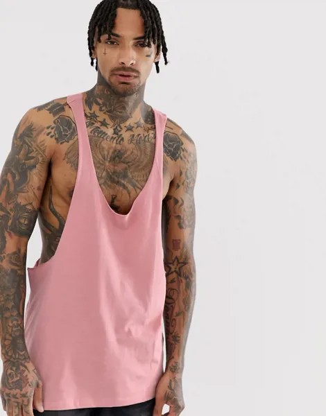Розовая майка-борцовка ASOS DESIGN-Розовый