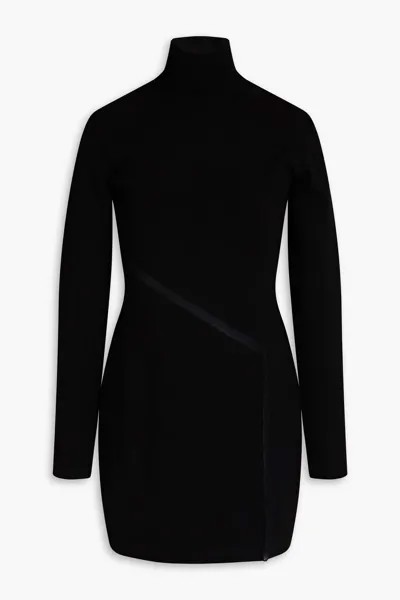 Вязаное мини-платье с воротником-водолазкой Zeynep Arcay, черный