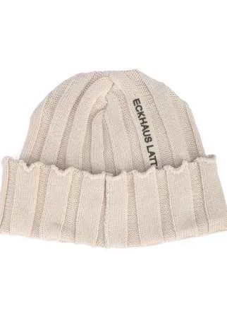 Eckhaus Latta шапка бини в рубчик с логотипом