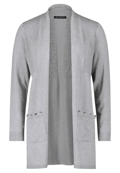 Кардиган Betty Barclay Longstrickjacke mit Rippenstruktur, серый меланж