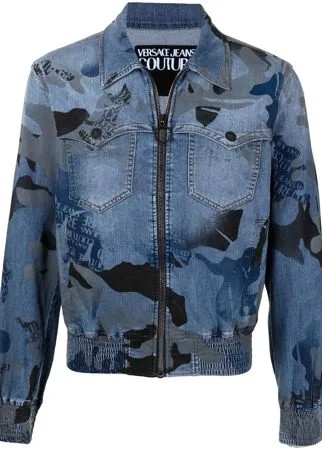 Versace Jeans Couture джинсовый бомбер с камуфляжным принтом