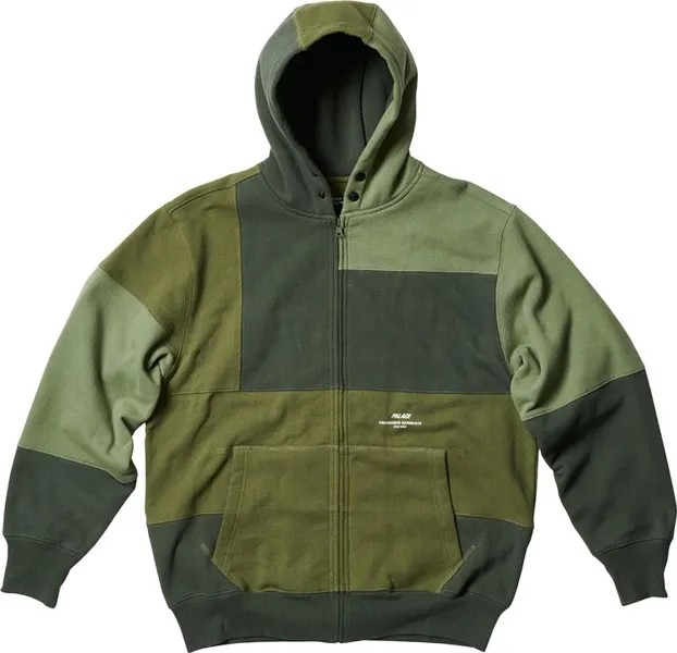 Толстовка Palace x Engineered Garments Heavy Patchwork Zip Hood 'Olive', зеленый