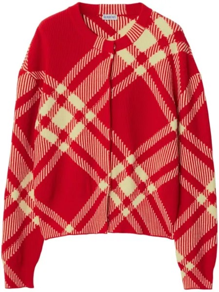 Burberry кардиган в клетку, красный