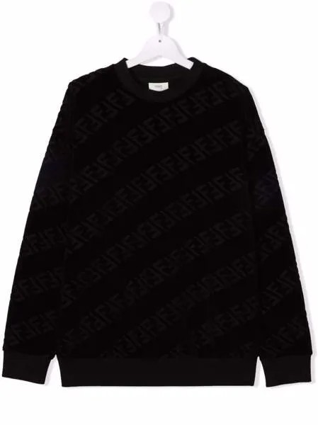Fendi Kids толстовка с круглым вырезом и логотипом FF