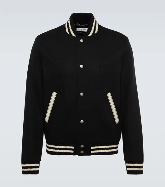 Университетская куртка из смесовой шерсти Saint Laurent, черный