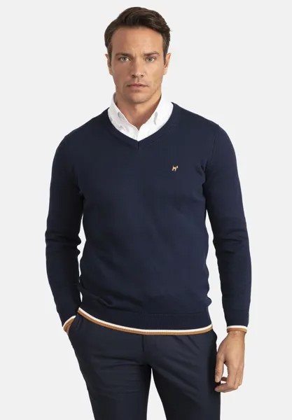 Свитер Arm Patch Detail V Neck Williot, цвет light navy