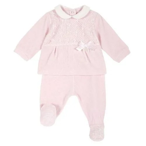 Комплект (кофточка+брючки) Chicco для девочек, размер 056, цвет розовый